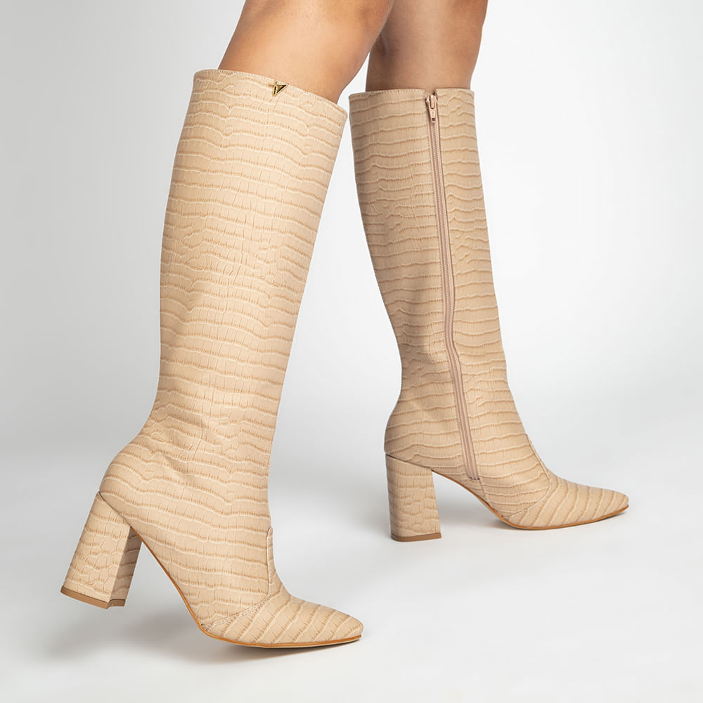 Bota Feminina Cano Longo Bico Fino