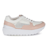 Tênis Flatform Jogging com Tela Rose