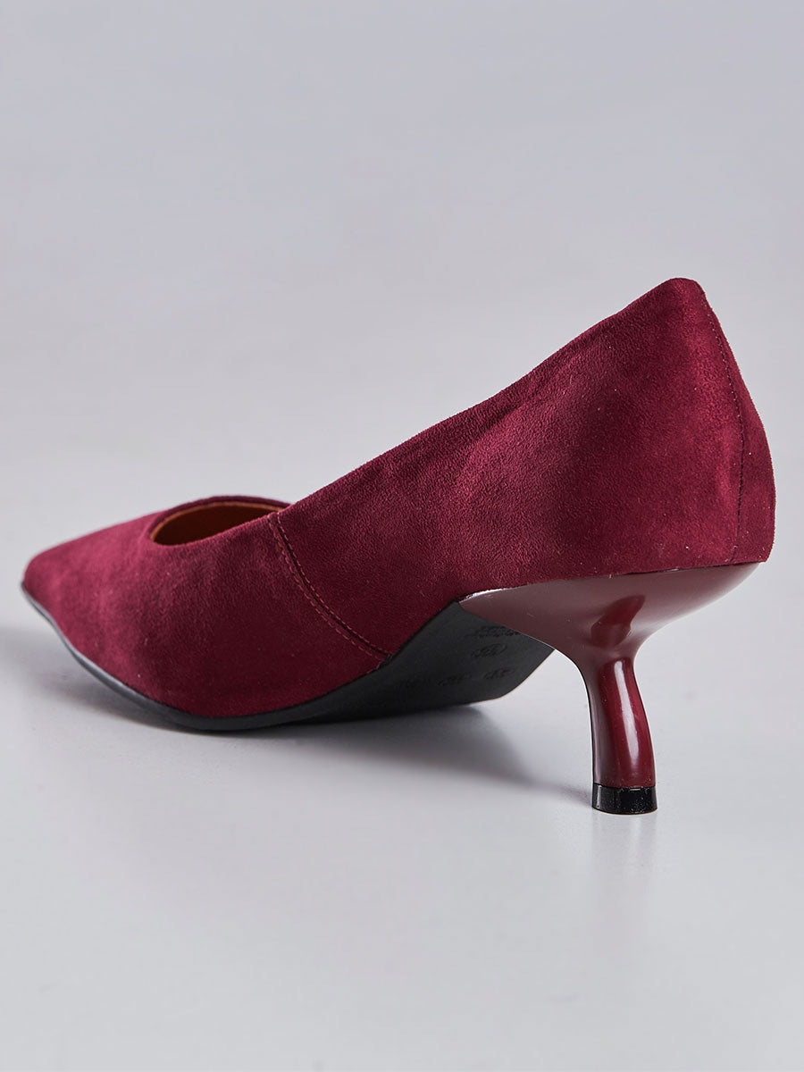Scarpin Suede Vinho Bico Fino