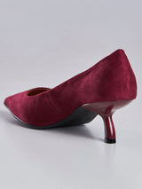 Scarpin Suede Vinho Bico Fino