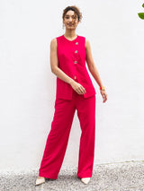 Calça Pantalona Alfaiatada Pink