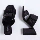 Mule Feminino Tira Soft Volume Salto Bloco