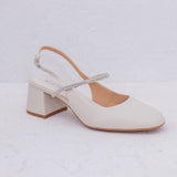 Scarpin Slingback Com Strass Offwhite