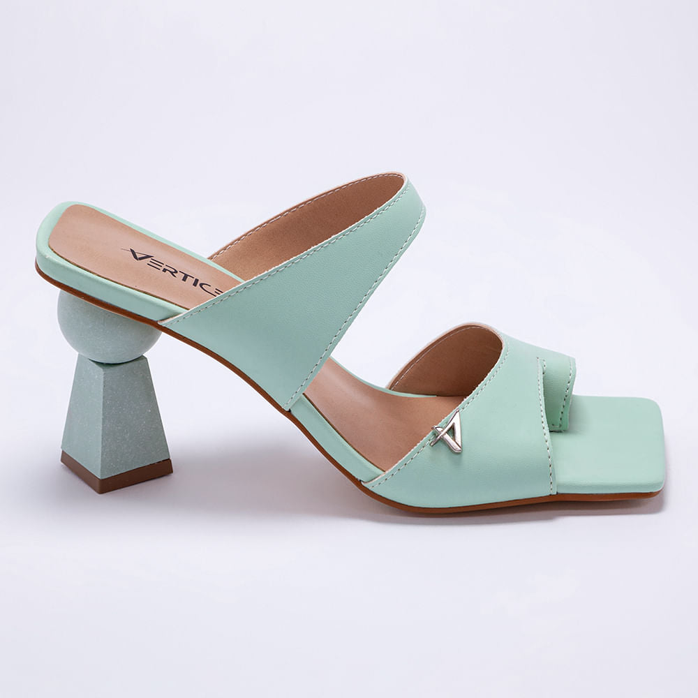 Mule Feminino Salto Médio Esfera - Verde