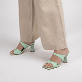 Mule Feminino Salto Médio Esfera - Verde