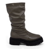 Bota Feminina Cano Longo Over Salto Tratorado  Verde