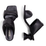 Mule Tiras Soft Salto Ampulheta Preto