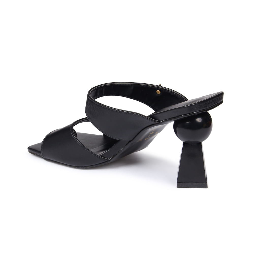 Mule Feminino Salto Médio  Preto