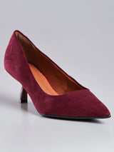 Scarpin Suede Vinho Bico Fino