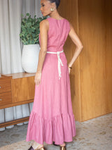Vestido Longo Rami  Rose