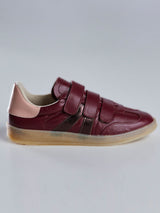 Tênis Casual Feminino com Tiras de Velcro Marsala