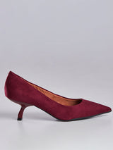 Scarpin Suede Vinho Bico Fino
