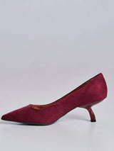 Scarpin Suede Vinho Bico Fino