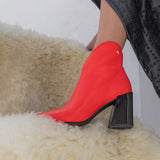 Bota Western Cano Curto Salto Bloco Coral