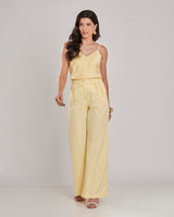 Conjunto Regata e Calça Pantalona Amarelo
