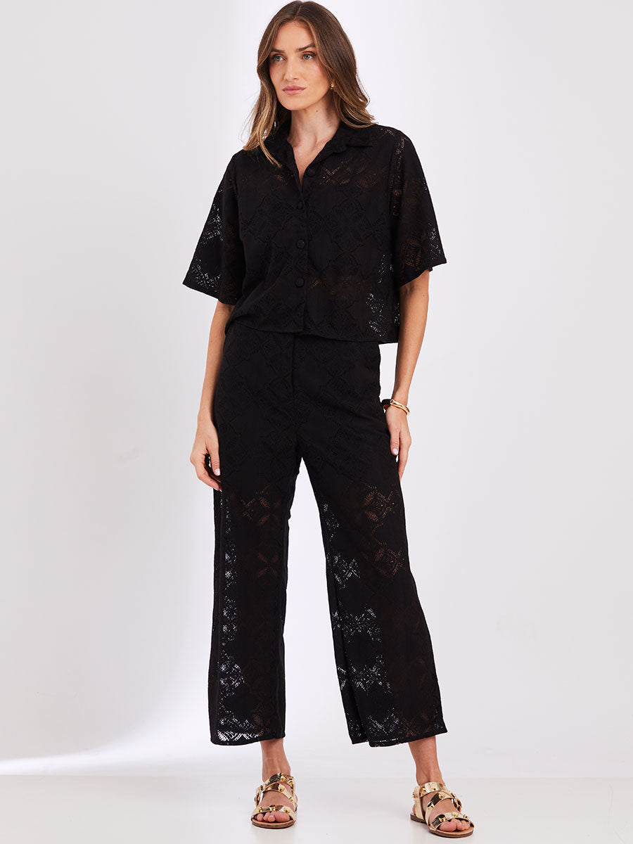 Camisa Renda Floranza Preto