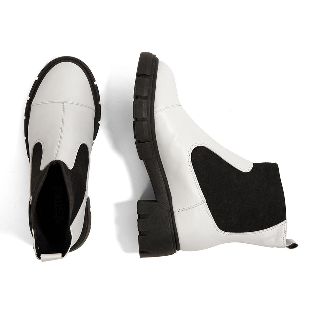 Bota Coturno Tratora Cano Médio  Offwhite