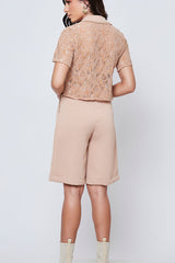 Bermuda Jords com Bolsos Faca Areia