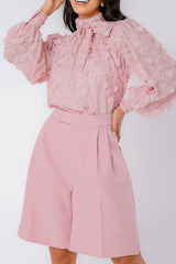 Bermuda Jords com Bolsos Faca Rosa