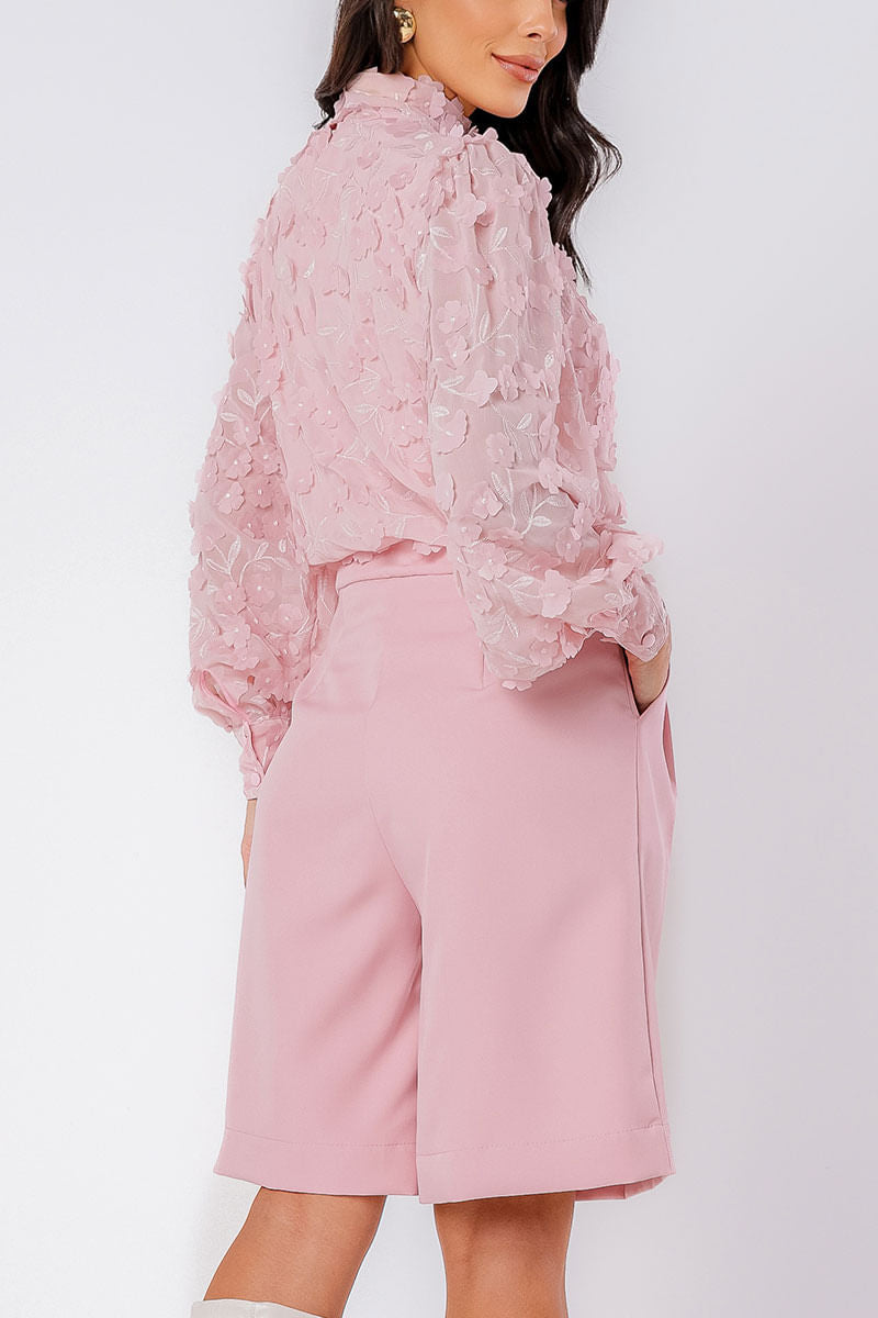 Bermuda Jords com Bolsos Faca Rosa