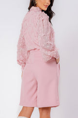 Bermuda Jords com Bolsos Faca Rosa