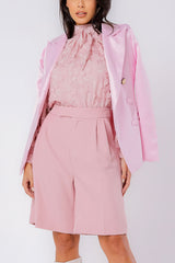 Bermuda Jords com Bolsos Faca Rosa