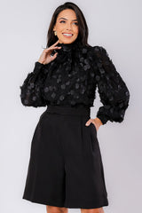 Bermuda Jords com Bolsos Faca Preto