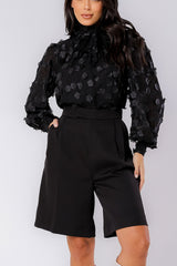 Bermuda Jords com Bolsos Faca Preto