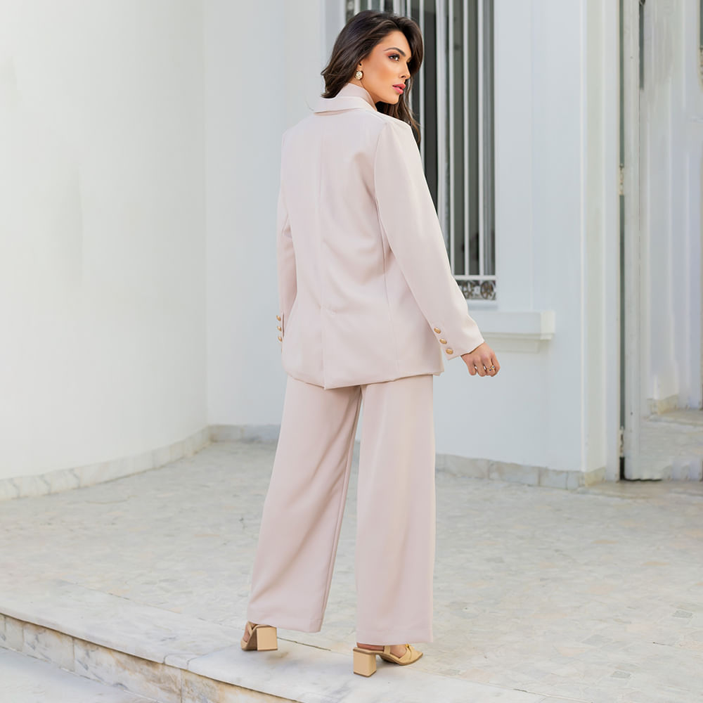 Blazer Alfaiataria Botões Nude