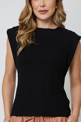 Blusa Muscle Tee Malha Conforto Linho Preto