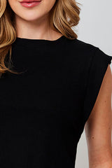 Blusa Muscle Tee Malha Conforto Linho Preto