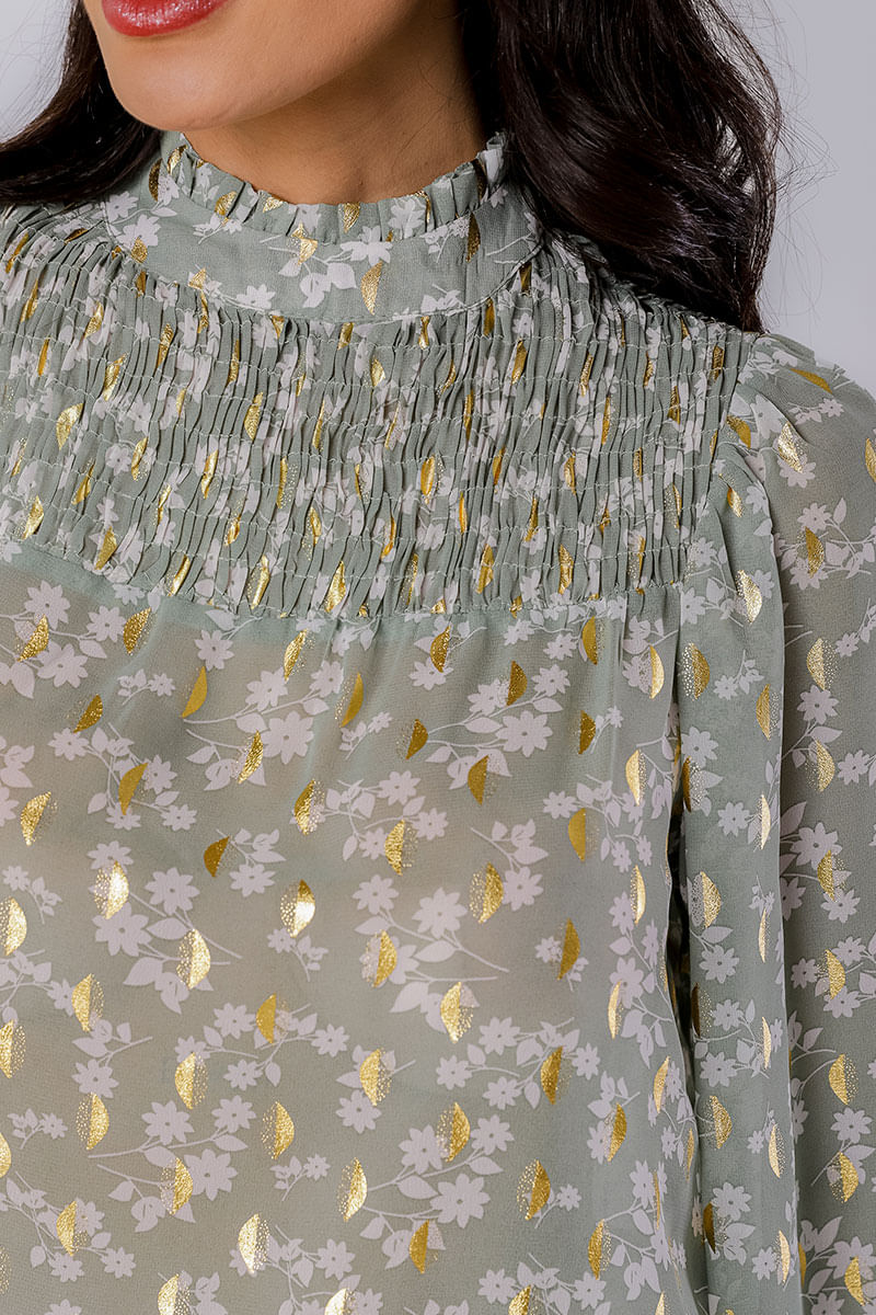 Blusa Lastex Fluida Verde
