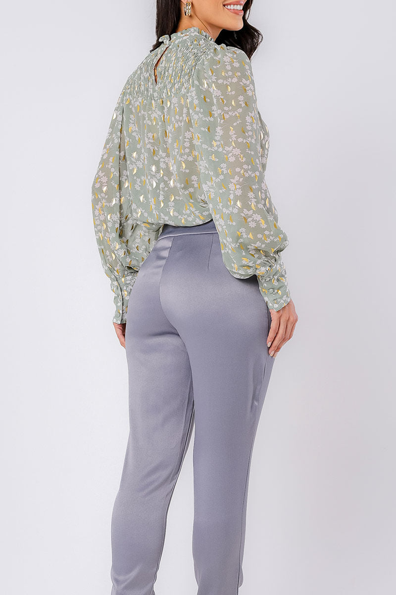Blusa Lastex Fluida Verde