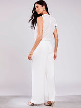 Blusa Regata Laço em tecido 3D Offwhite