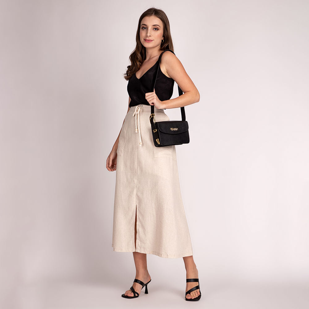 Bolsa Crossbody Fivela Preto