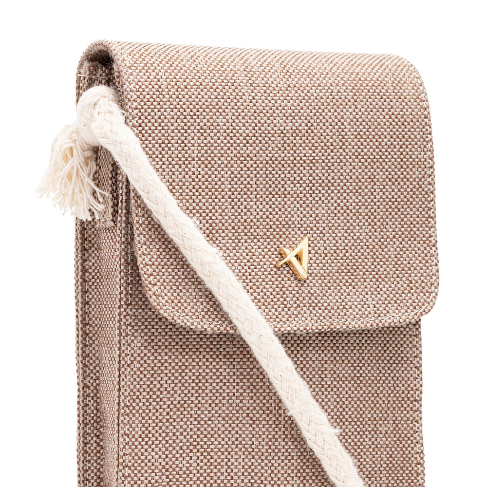 Bolsa Carteira Transveral de Lado Marrom