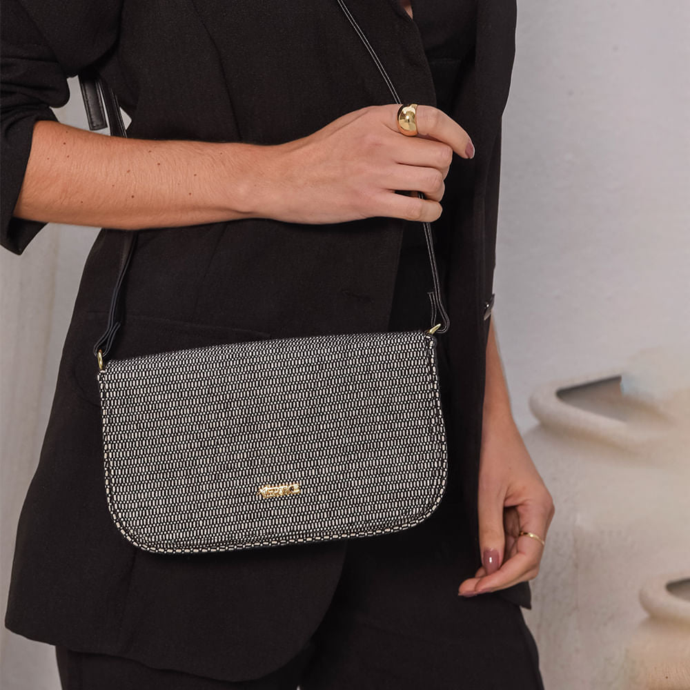 Bolsa Tiracolo Crossbody Preto e Branco