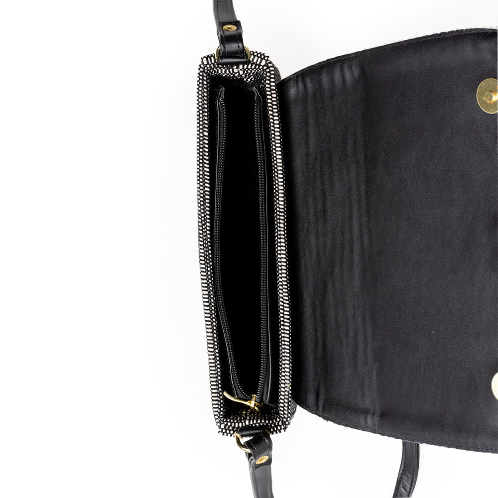 Bolsa Tiracolo Crossbody Preto e Branco