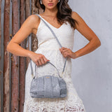 Bolsa Baguete Tiracolo Prata Vellho