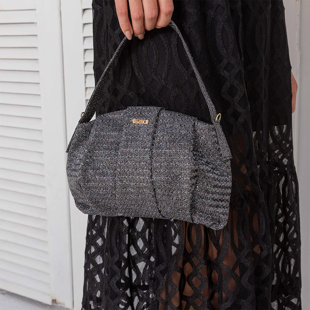 Bolsa Baguete Tiracolo Preto