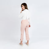 Calça Acetinada Cintura Alta Rosado