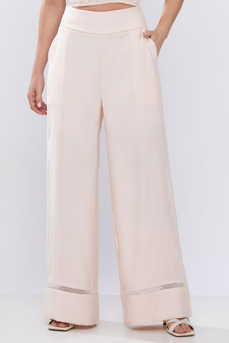 Calça Fluida Alfaiataria Resort Offwhite