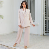 Calça Pantalona Alfaiataria Nude