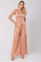 Calça Pantalona Alfaiataria Premium Caramelo