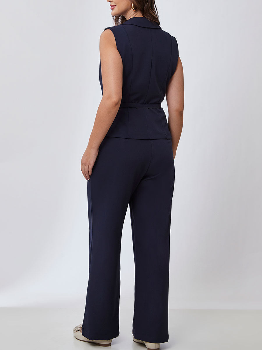 Calça Pantalona Alfaiataria Azul Marinho