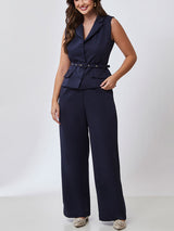 Calça Pantalona Alfaiataria Azul Marinho