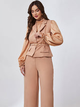 Calça Pantalona Alfaiataria Camel