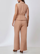 Calça Pantalona Alfaiataria Camel