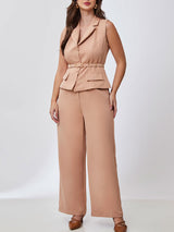 Calça Pantalona Alfaiataria Camel