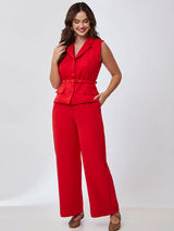 Calça Pantalona Alfaiataria Vermelho